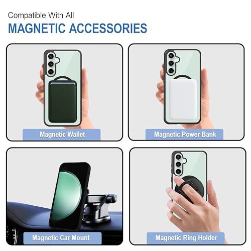 CEDO Magfit Backcover for Samsung Galaxy S23 FE (5G) | Mag-Safe Wireless Charging | Designed with Magnetic Lock Shockproof Phone Bumper Transparent Back Case Cover (Black) - Image 4