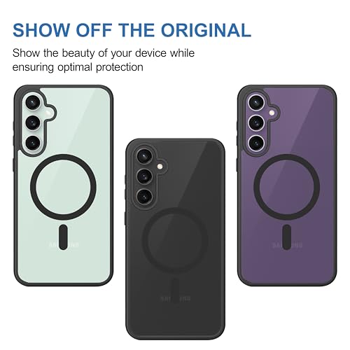 CEDO Magfit Backcover for Samsung Galaxy S23 FE (5G) | Mag-Safe Wireless Charging | Designed with Magnetic Lock Shockproof Phone Bumper Transparent Back Case Cover (Black) - Image 2