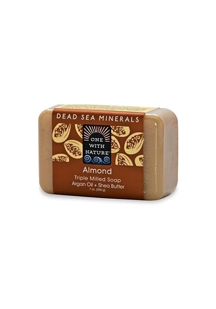 One With Nature Almond Dead Sea Mineral Soap - 7 Ounce Exfoliating Bar with Shea Butter - Image 3