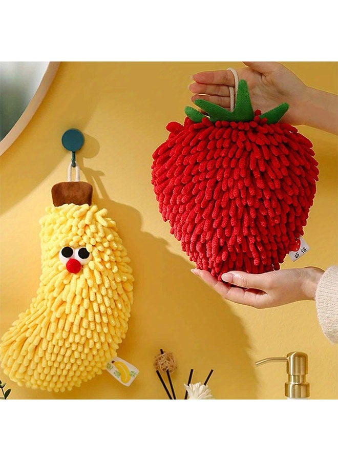 HOMESTAR Banana Shaped Hand Towel, Water Absorbing Soft Creative Hanging Bathroom Towel with Hooks, Suitable for Kitchen, Dining Room, Bathroom, Home ﻿ - Image 2