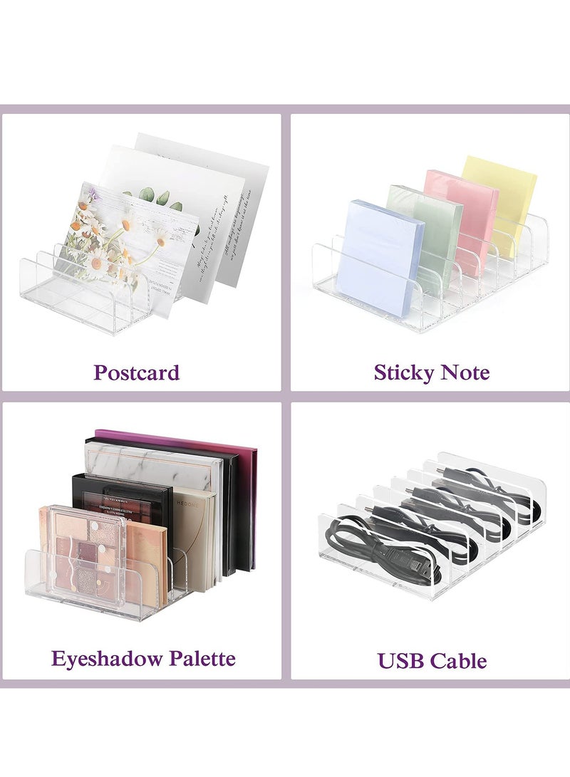 Captaintech 2 Pack BPA-Free Plastic Eyeshadow Palette Makeup Organizer, 7 Section Divided Acrylic Make Up Pallet Storage Holder Cosmetic Eye Shadow Display Stand Rack -Clear - Image 2