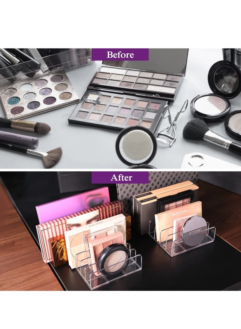 Captaintech 2 Pack BPA-Free Plastic Eyeshadow Palette Makeup Organizer, 7 Section Divided Acrylic Make Up Pallet Storage Holder Cosmetic Eye Shadow Display Stand Rack -Clear - Image 4