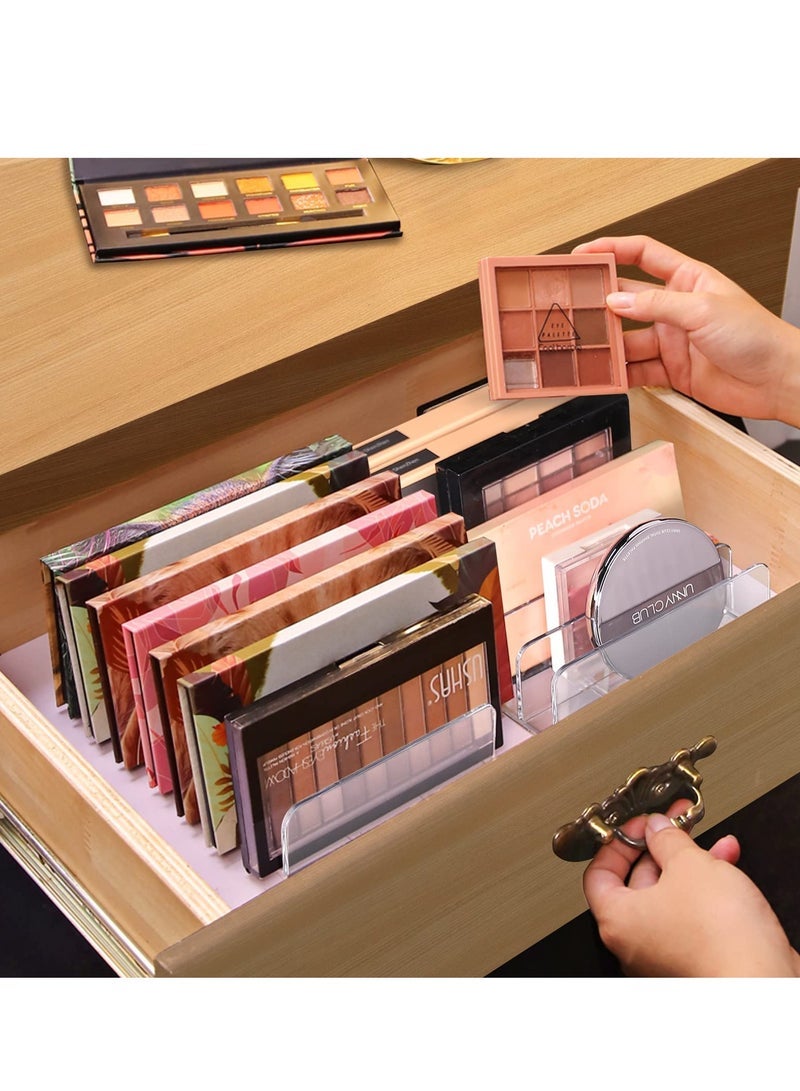 Captaintech 2 Pack BPA-Free Plastic Eyeshadow Palette Makeup Organizer, 7 Section Divided Acrylic Make Up Pallet Storage Holder Cosmetic Eye Shadow Display Stand Rack -Clear - Image 5