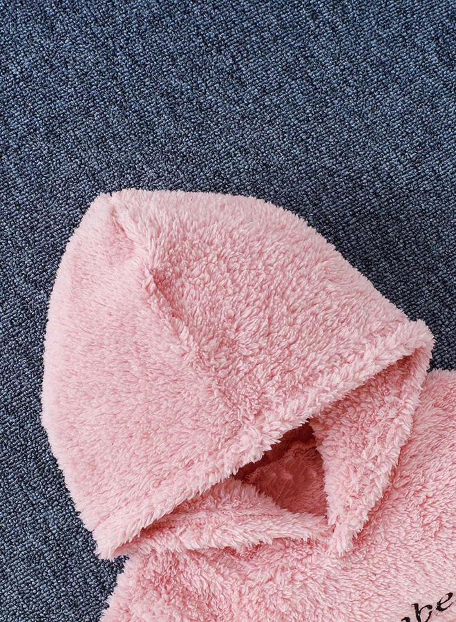 Take Two Girl's Furry Slogan Print Long Sleeve Hoodie Dress - Image 3