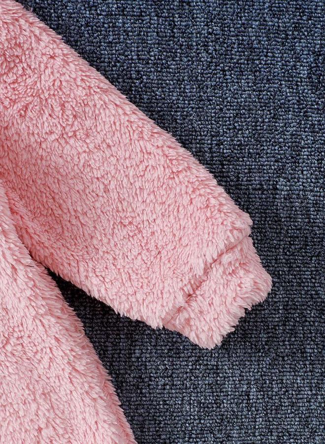 Take Two Girl's Furry Slogan Print Long Sleeve Hoodie Dress - Image 5