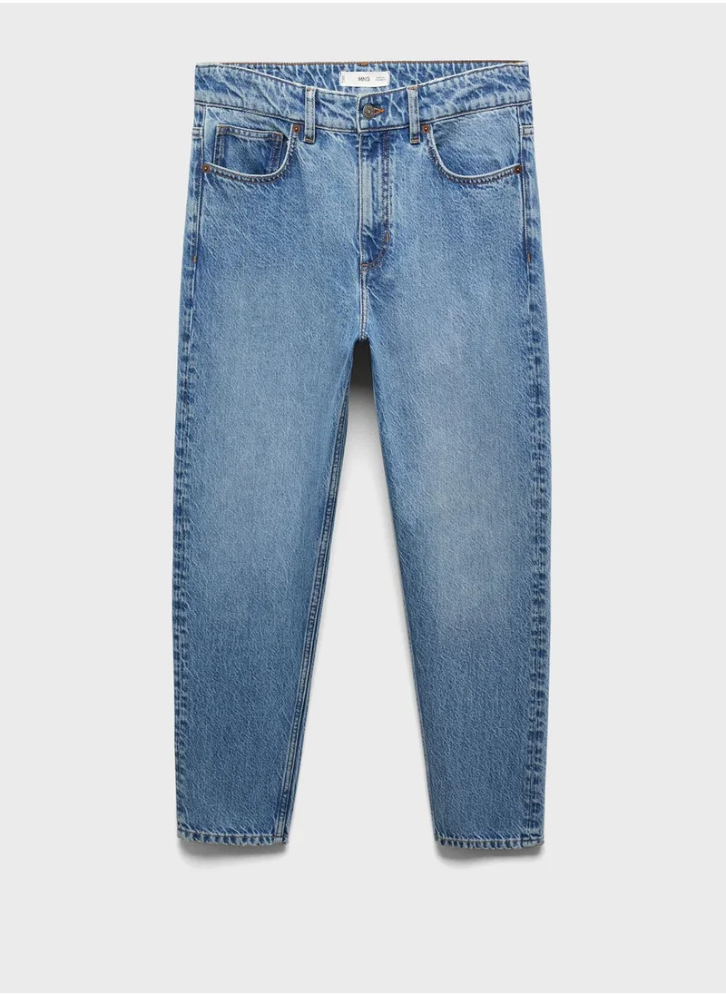 Mango Man Light Wash Tapper Fit Jeans