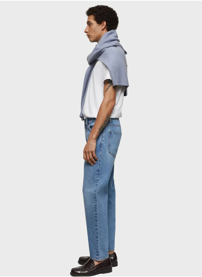 Mango Man Light Wash Tapper Fit Jeans
