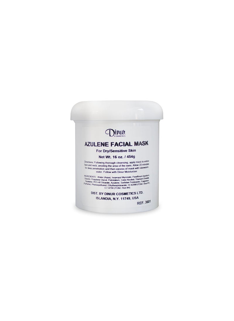 Dinur Cosmetics - Dinur Cosmetics Azulene Facial Mask Ultra Hydrating for Dry & Sensitive Skin Moisturizing and Soothing Treatment Rejuvenates Skin Cells 16 oz. 450 ml. - Image 1