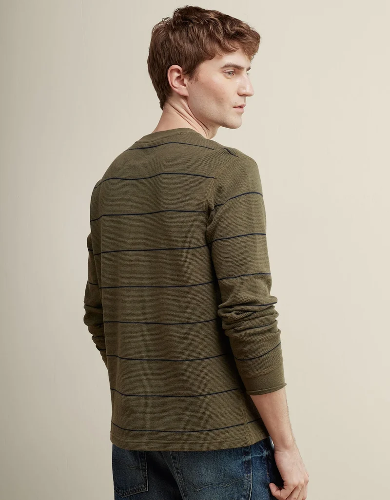 American Eagle  AE Long Sleeve Striped Thermal T-Shirt for Men | Best Price UAE