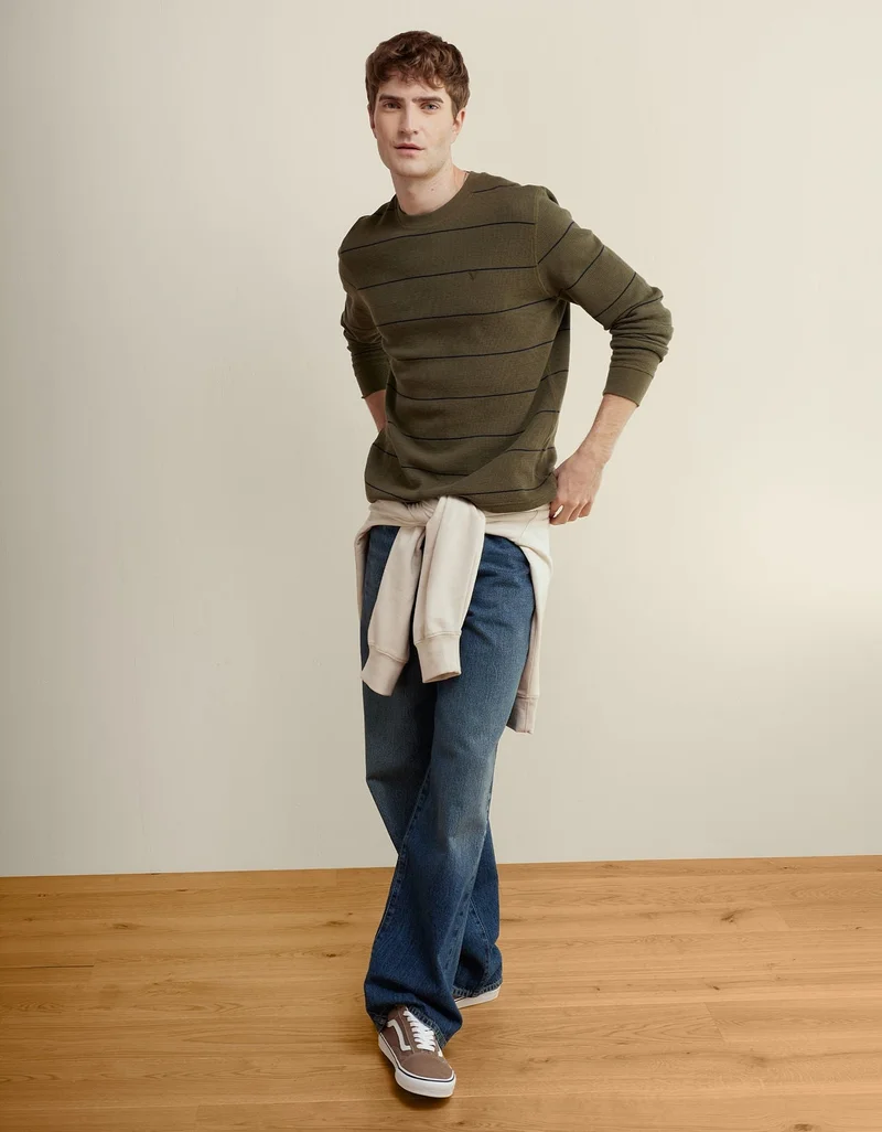 AE Long Sleeve Striped Thermal T-Shirt