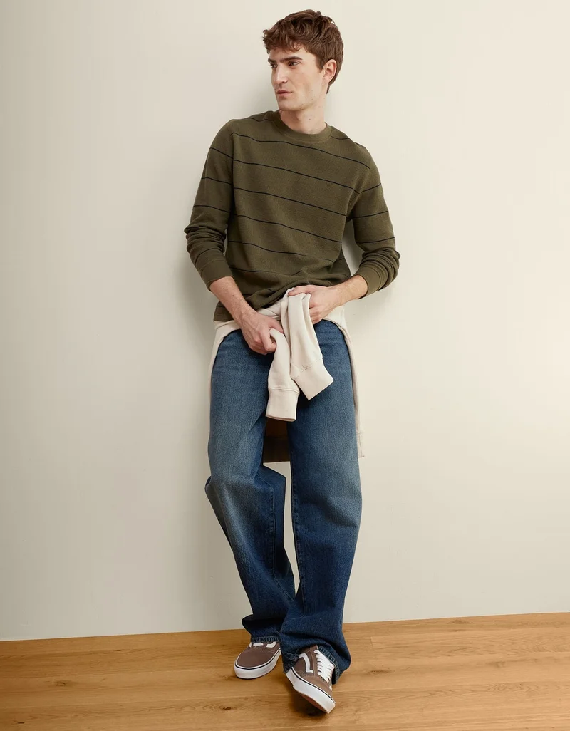 American Eagle  AE Long Sleeve Striped Thermal T-Shirt for Men | Best Price UAE