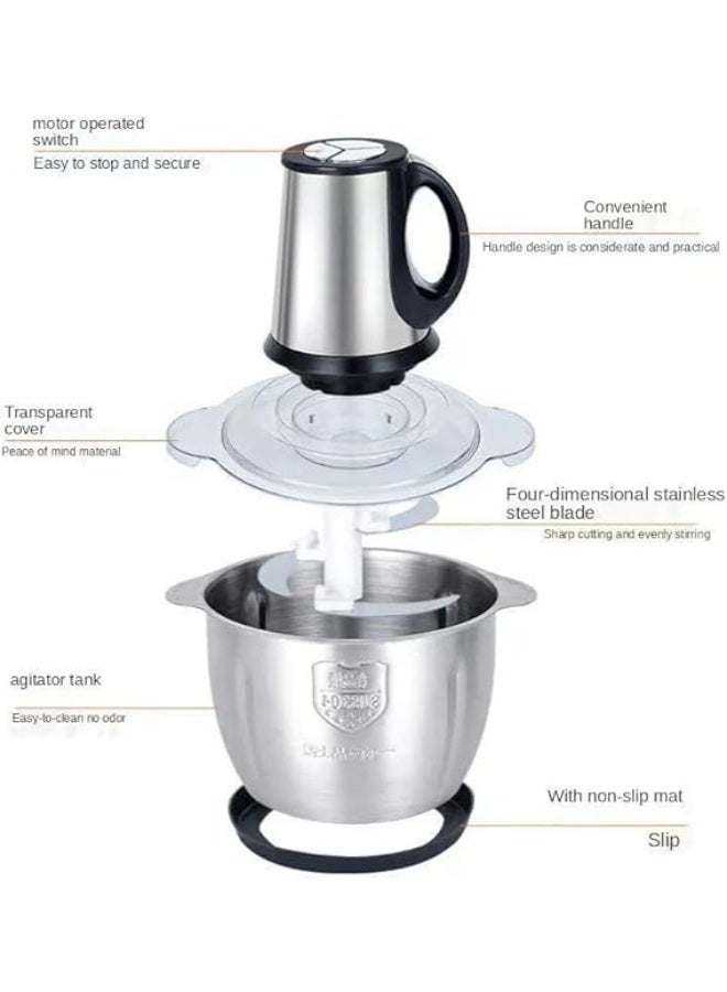 A powerful, versatile 3-liter electric grinder with a powerful 800W motor, featuring a durable metal body and a secure lid – professional performance for processing meat and vegetables. - Image 2