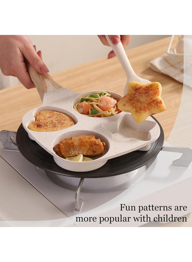 Hihonor 4-Cup Nonstick Omelette Pan, Aluminum, PFOA Free, Suitable for Gas and Induction Stoves, Easy to Clean, Detachable Bakelite Handle, Fun Shape for Breakfast - Image 5