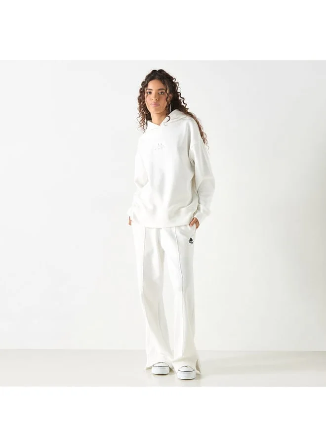 Kappa Kappa Solid Wide Leg Track Pants with Drawstring Closure and Pockets