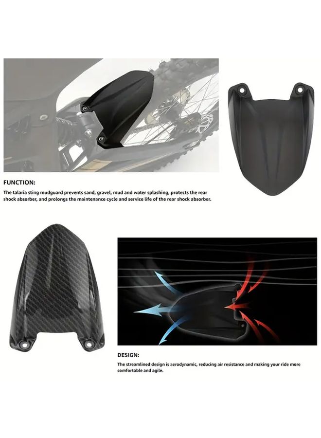 Carbon Fiber Pattern Rear Shock Absorber Fender for Talaria Sting MX3 MX4 MX5 Electric Dirt Bike - Image 4