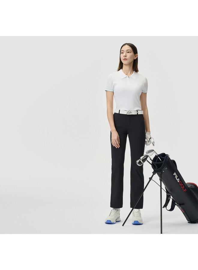 FILA Women'S Sport Knitted Top Ladies Slim Fit Simple Comfortable Versatile Short Sleeve Knitted Shirt - Image 2