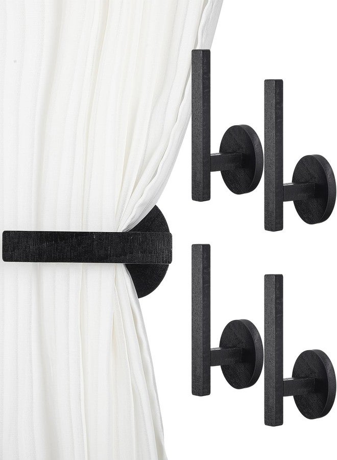 كويكاي مشابك ستائر خشبية من كويكاي، مشابك ستائر ذاتية اللصق، حامل مشابك ستائر على شكل حرف L، مشابك سحب، مشابك ستائر لتزيين نوافذ المنزل والمكتب (4) - Image 1