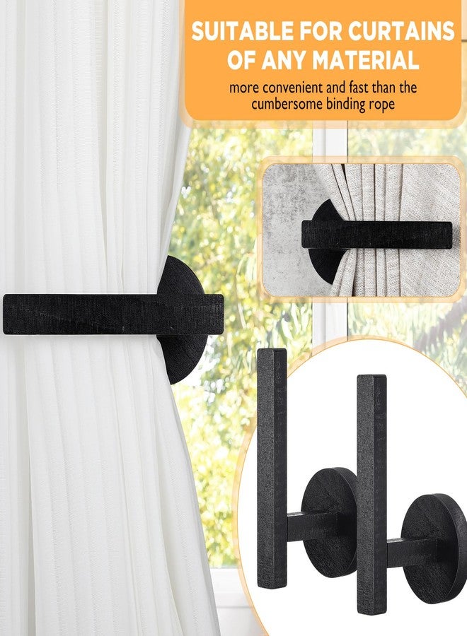 كويكاي مشابك ستائر خشبية من كويكاي، مشابك ستائر ذاتية اللصق، حامل مشابك ستائر على شكل حرف L، مشابك سحب، مشابك ستائر لتزيين نوافذ المنزل والمكتب (4) - Image 2