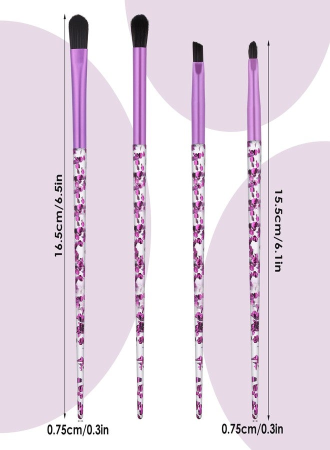 ولهيف مجموعة فرش مكياج العيون WLLHYF المحمولة، 4 قطع، مجموعة فرش احترافية لدمج ظلال العيون والشفاه والعيون، مناسبة لدمج ظلال العيون والحواجب، أداة مكياج للنساء والفتيات - Image 2