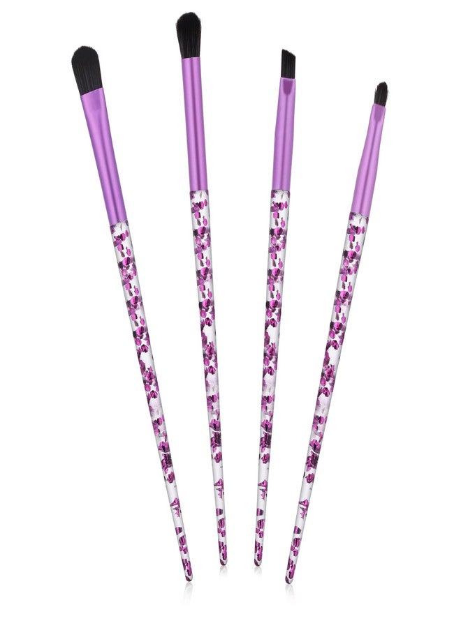 ولهيف مجموعة فرش مكياج العيون WLLHYF المحمولة، 4 قطع، مجموعة فرش احترافية لدمج ظلال العيون والشفاه والعيون، مناسبة لدمج ظلال العيون والحواجب، أداة مكياج للنساء والفتيات - Image 1