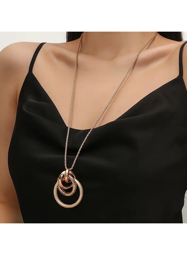 Home Clearance Sale New Trendy Versatile Long Sweater Chain Necklace - Image 1