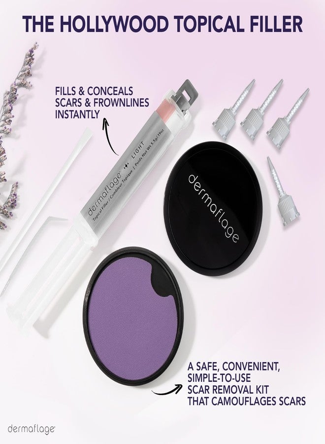 Dermaflage Scar Filler Kit - Light - Deep Scar Cover and Waterproof Concealer for Acne Scars Wrinkles, and Ice Pick Scars Makeup, 1 mo supply - Image 2