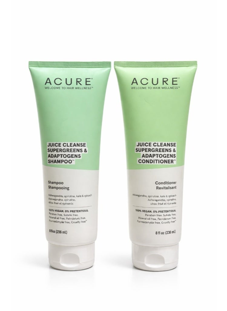 Acure مجموعة الشامبو والبلسم ACURE Juice Cleanse Supergreens & Adaptogens - Image 1