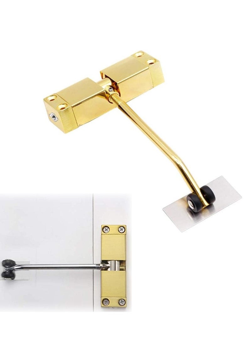 Stainless Steel Automatic Door Closer for Residential  Commercial Use, Adjustable Speed Control, Elegant Gold Finish - Image 1