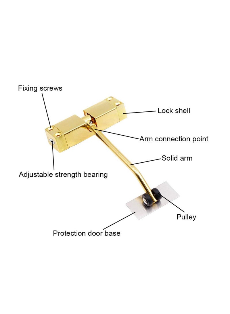 Stainless Steel Automatic Door Closer for Residential  Commercial Use, Adjustable Speed Control, Elegant Gold Finish - Image 2