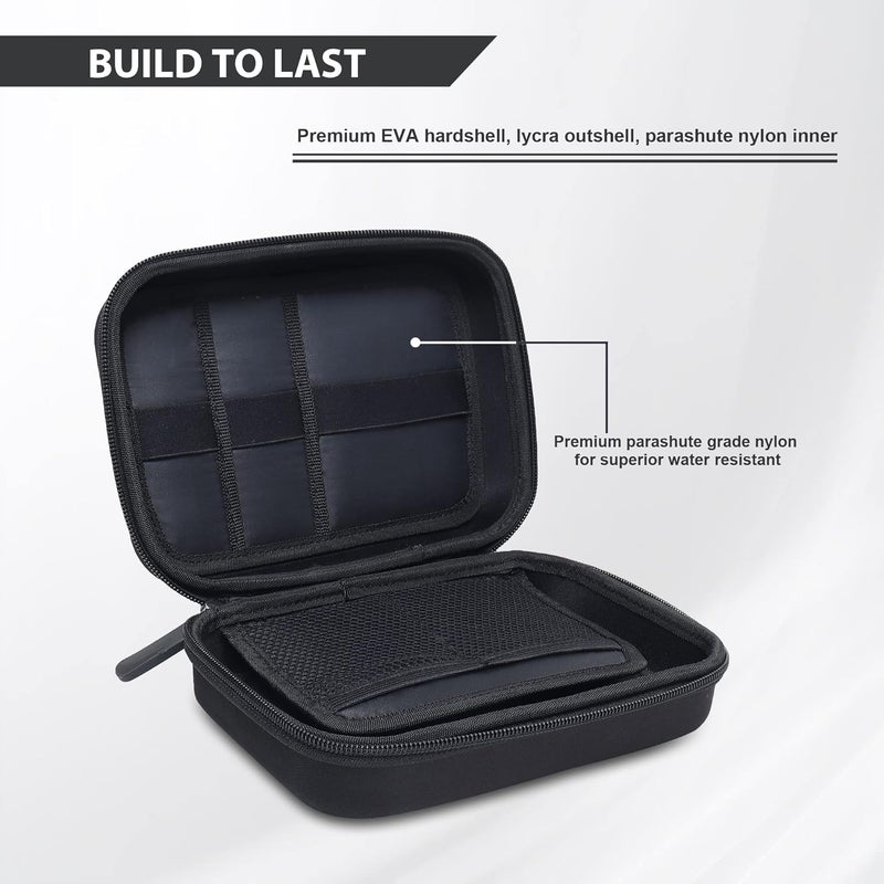 GadgetBite EVA Organiser Portable Pouch for Electronic Accessories USB Cables, Power Bank, Battery, Hard Drive, SD Memory Card, Earphones, Travel Gadgets & Organiser Rugged Travel Friendly Black - Image 3