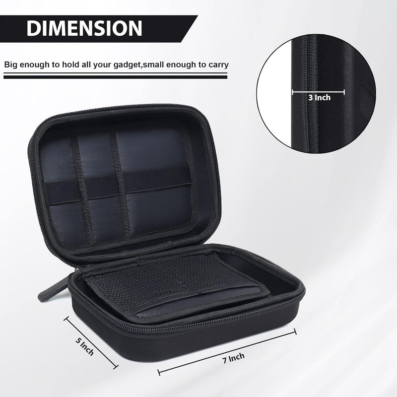 GadgetBite EVA Organiser Portable Pouch for Electronic Accessories USB Cables, Power Bank, Battery, Hard Drive, SD Memory Card, Earphones, Travel Gadgets & Organiser Rugged Travel Friendly Black - Image 5