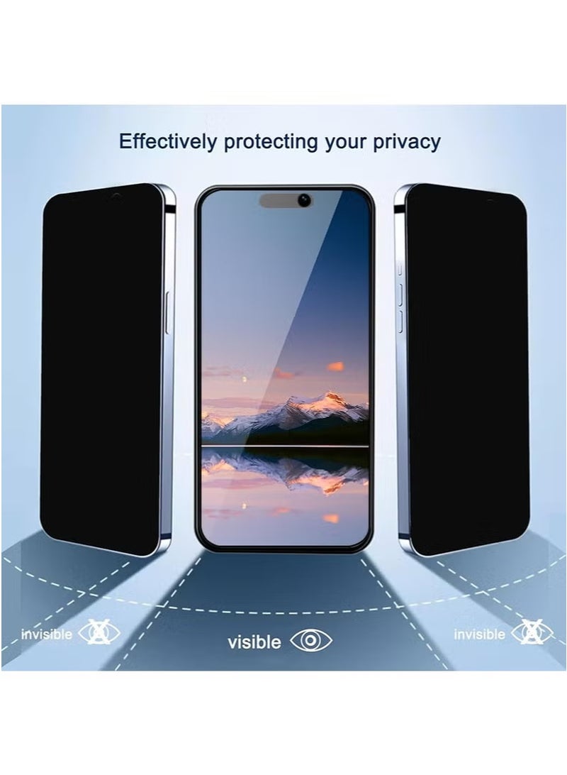 Nano Glass Privacy Screen Protector, Anti-Fingerprint, Tweezers, iPhone 15 Pro Max Case, Hard  - Image 3