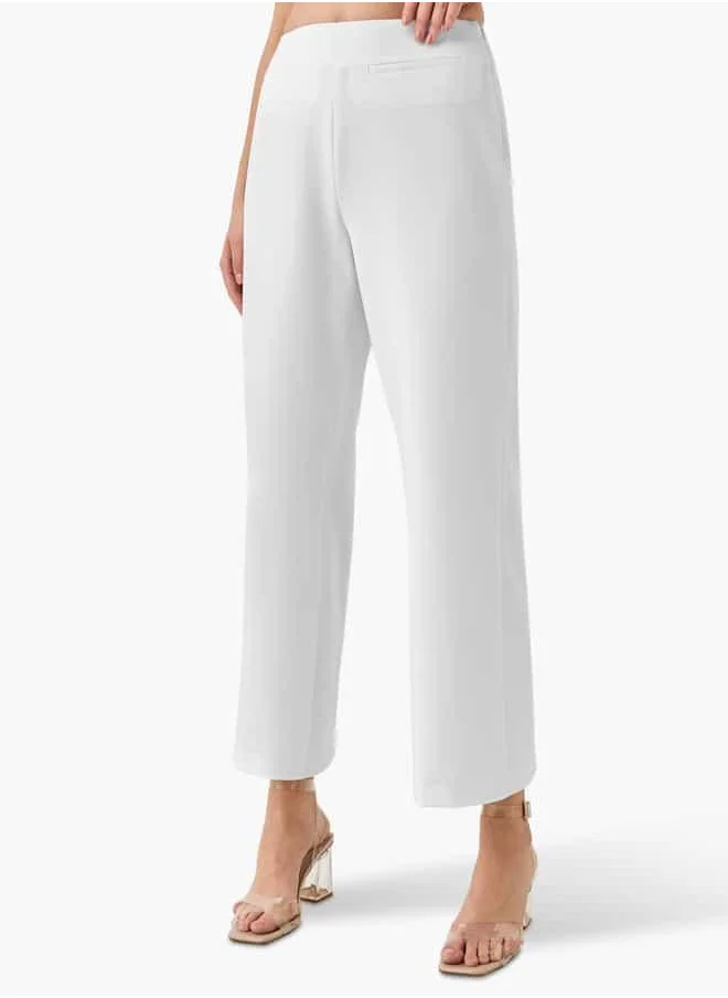 ايكونيك Regular Fit Trousers with Zip Closure