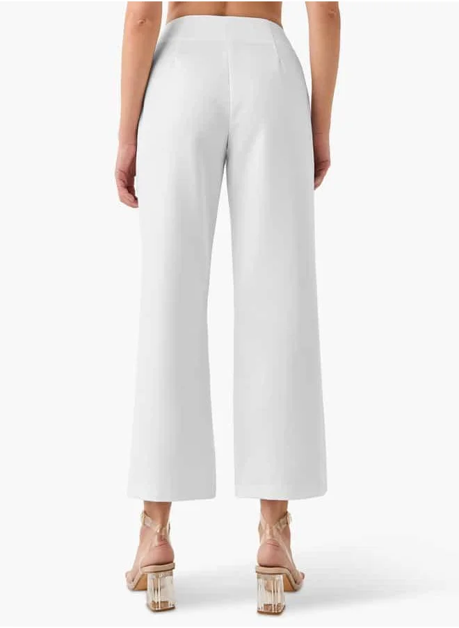 ايكونيك Regular Fit Trousers with Zip Closure