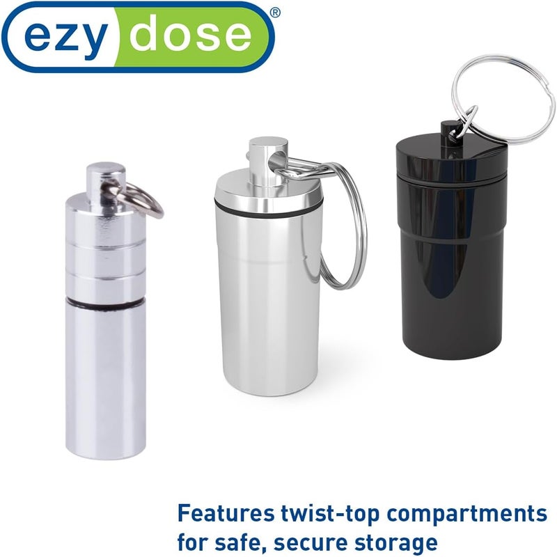 Ezy Dose Keychain Pill Box - Travel-Sized Metal Canister for Medicines and Small Items - Image 5