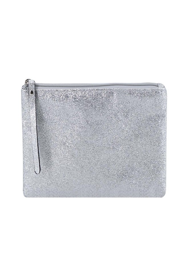 RITTZI Celestial Glitter Makeup Pouch – Seven Stunning Shades - Festive Cosmetic Bag (Moonbeam Silver) - Image 1