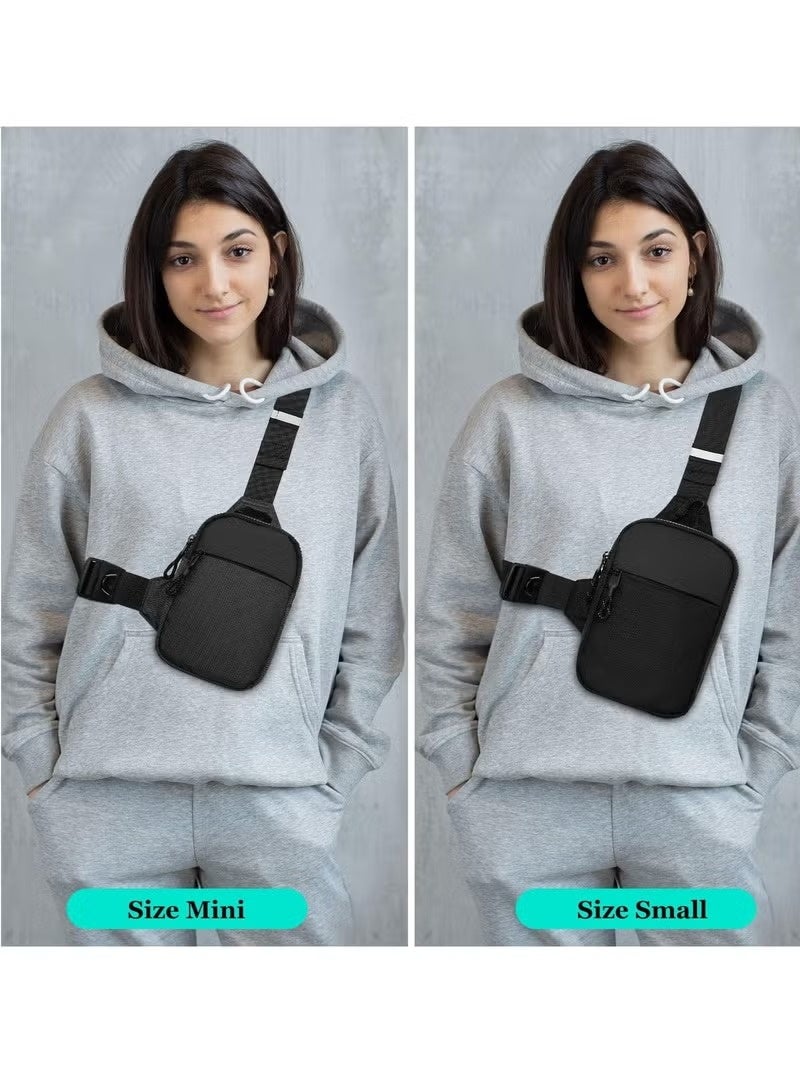 Small Sling Bag for Men Waterproof Crossbody Fanny Packs Purses Chest Bags with Adjustable Shoulder Belt for Travel Sport Camping(Black) - Image 3