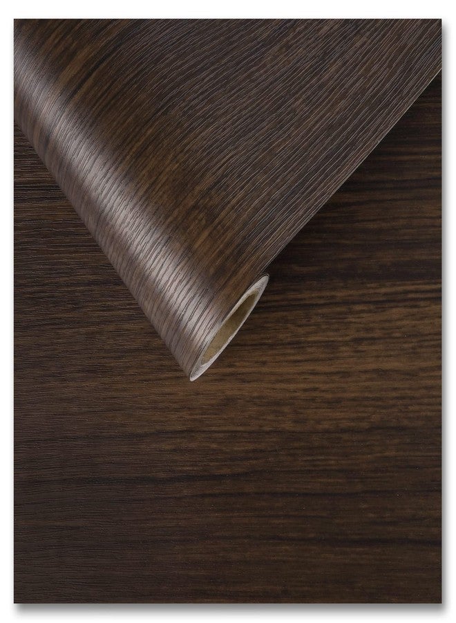 CRE8TIVE Dark Brown Wood Contact Paper Wood Wallpaper Peel and Stick Countertops Waterproof Distressed Wood Look Contact Paper Self Adhesive Textured Wood Grain Vinyl Wrap for Bedroom Kitchen 12"x80" - Image 1