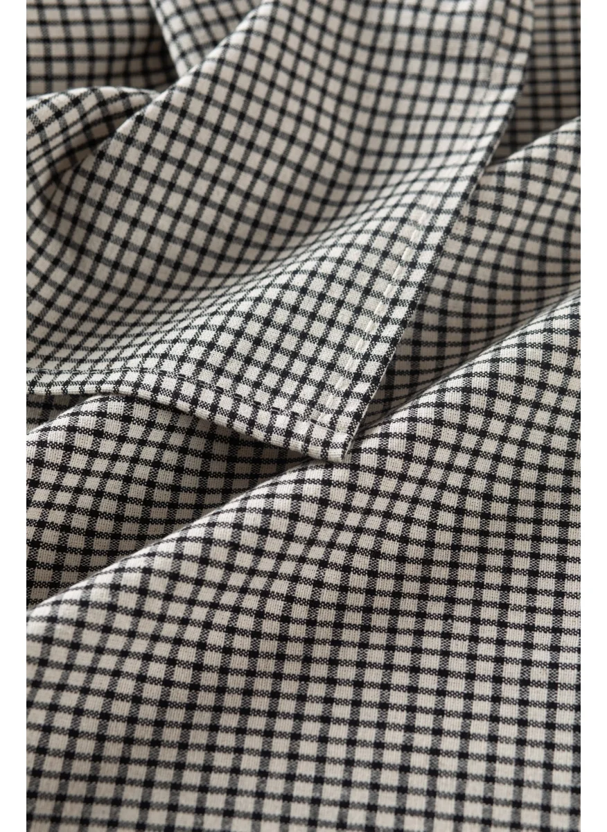 Wellstil Arya | Piti Checkered Black Linen Tablecloth 100 x 100 cm