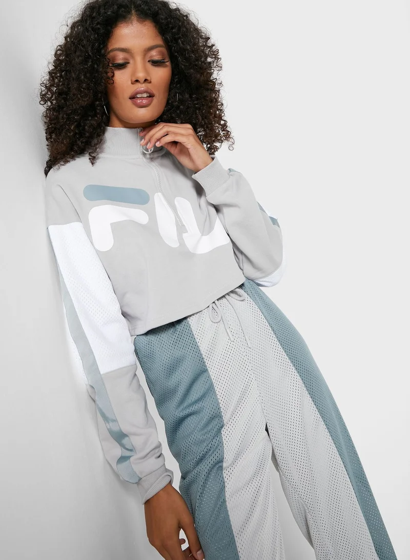 FILA Kais Funnel Neck Cropped Sweatshirt