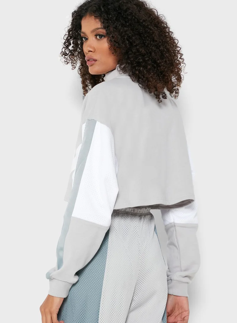 FILA Kais Funnel Neck Cropped Sweatshirt