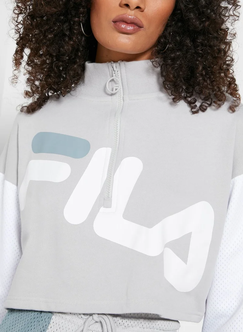 FILA Kais Funnel Neck Cropped Sweatshirt
