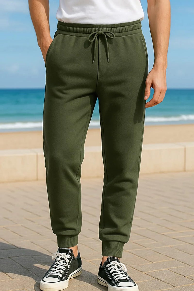 Nobero Men V2 Joggers - Pack of 2(1M-BWJG-R0136-185X3_Arctic Wolf | Olive Green_M) - Image 2
