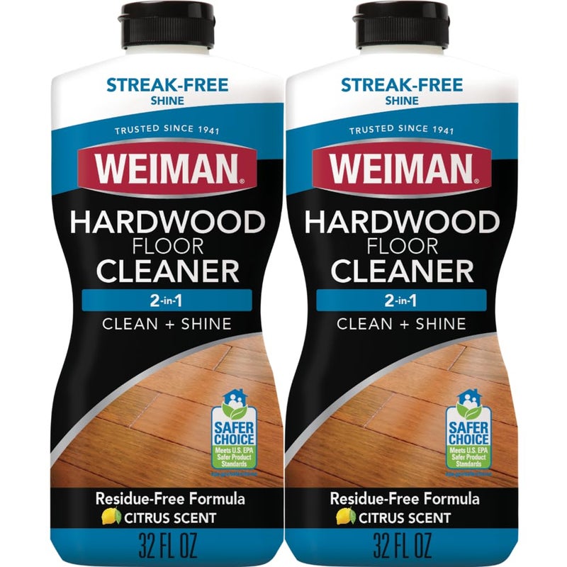 Weiman Hardwood Floor Cleaner for Finished Hardwood Engineered Flooring Vinyl Laminate Surfaces StreakFree Shine No Residue 32 oz 2 PACK - Image 2