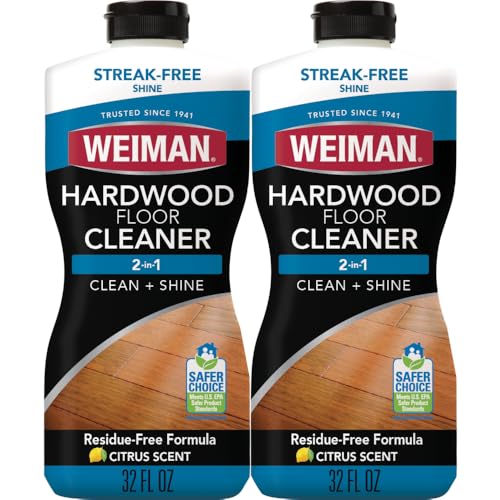 Weiman Hardwood Floor Cleaner for Finished Hardwood Engineered Flooring Vinyl Laminate Surfaces StreakFree Shine No Residue 32 oz 2 PACK - Image 1