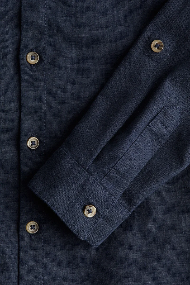H&M Linen-Blend Grandad Shirt