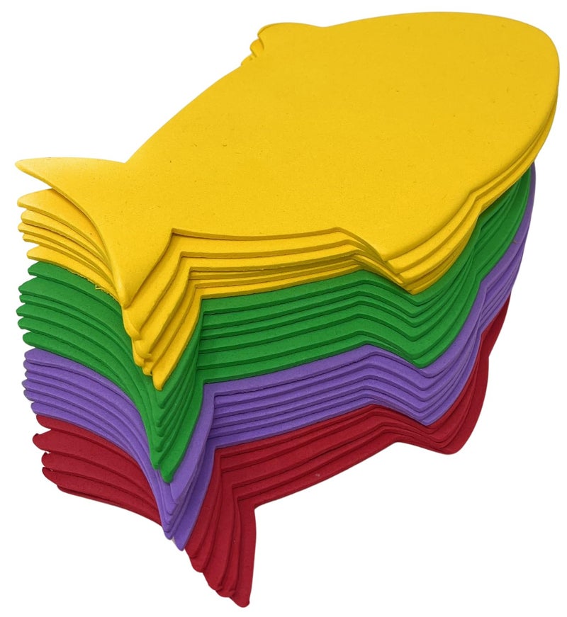 AoneFun Foam Fish Cut Outs Fish Cutouts Fish Decoration Bulletin Board Cut Outs Fish Classroom Decor Fish Decorations Cutouts for Classroom Decoration 6" Medium Large Die Cut Shapes Foam Crafts for Kids 24 Pc - Image 1