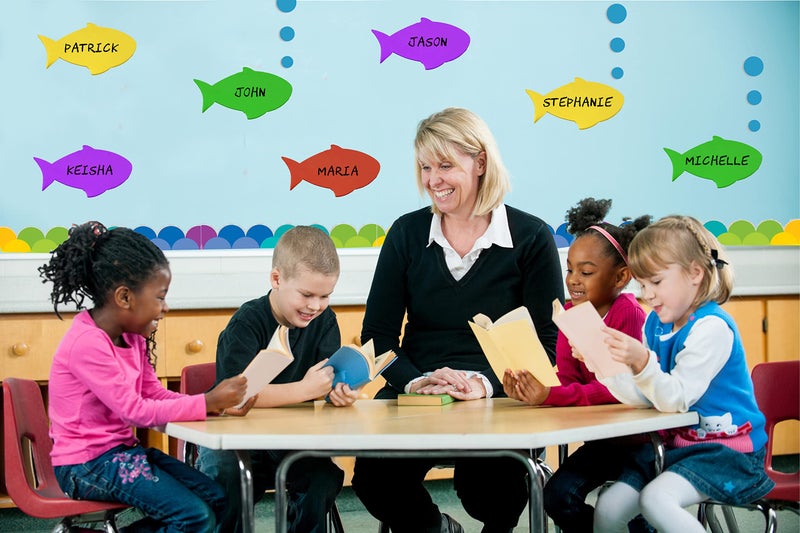 AoneFun Foam Fish Cut Outs Fish Cutouts Fish Decoration Bulletin Board Cut Outs Fish Classroom Decor Fish Decorations Cutouts for Classroom Decoration 6" Medium Large Die Cut Shapes Foam Crafts for Kids 24 Pc - Image 2