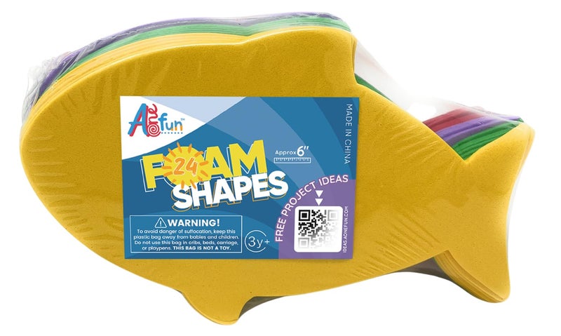 AoneFun Foam Fish Cut Outs Fish Cutouts Fish Decoration Bulletin Board Cut Outs Fish Classroom Decor Fish Decorations Cutouts for Classroom Decoration 6" Medium Large Die Cut Shapes Foam Crafts for Kids 24 Pc - Image 3