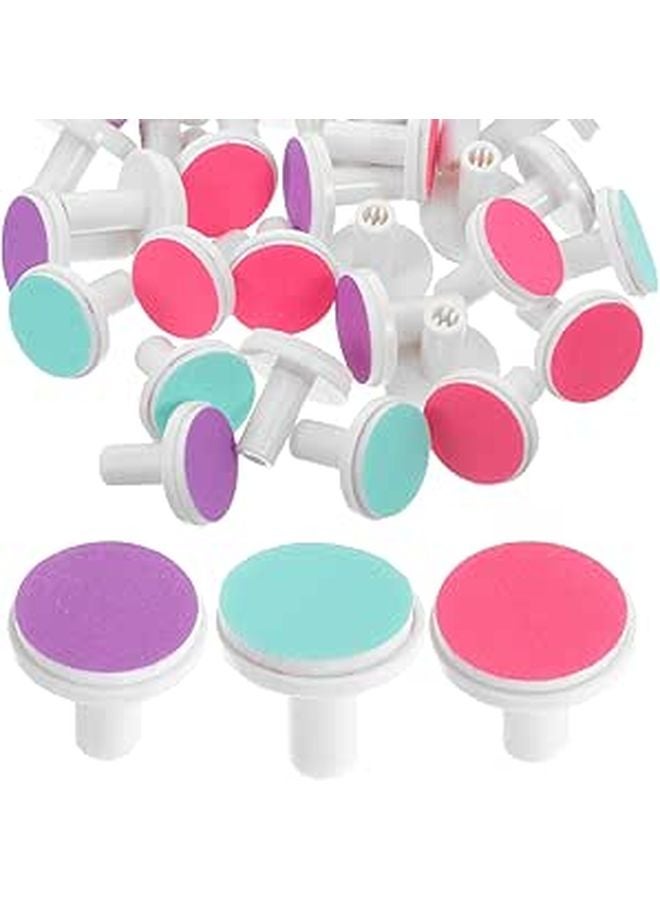 Electric Nail Grinder Replacement Heads 30 Pcs Red Purple Green Polishing Buffer Pads - Image 1